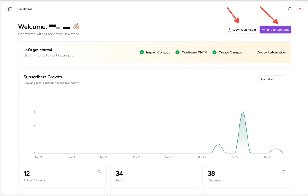 Introduction to SureContact Dashboard annotation on 2025 12 09 at 12 30 09