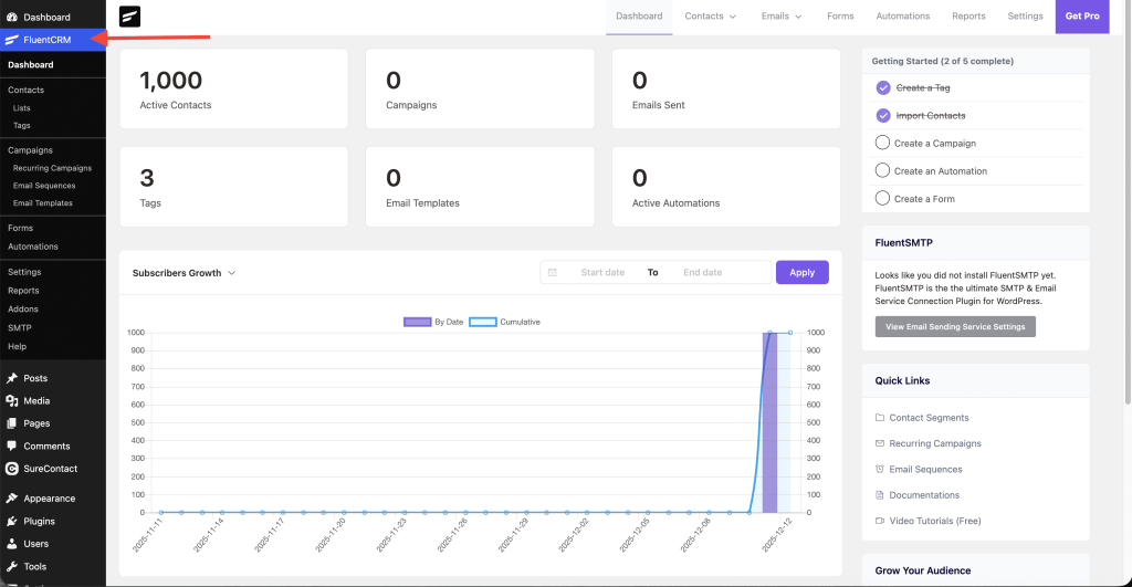 FluentCRM Integration with SureContact annotation on 2025 12 11 at 11 38 58