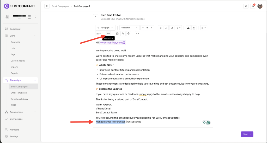 How to Add a Preferences URL in Your Emails annotation on 2026 02 02 at 16 51 01