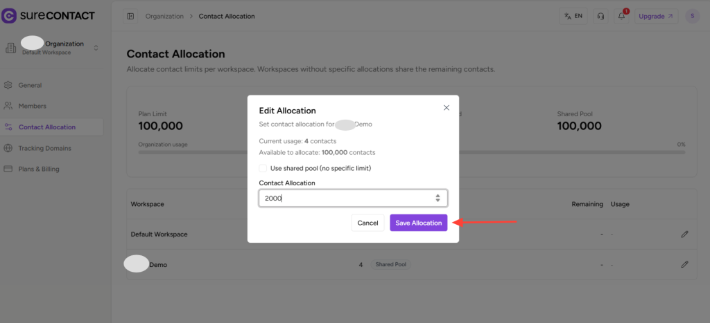 Workspace-Level Contact Allocation in SureContact Copy Of Zight 2026 2 19 At 12.51.17 PM 1024x467