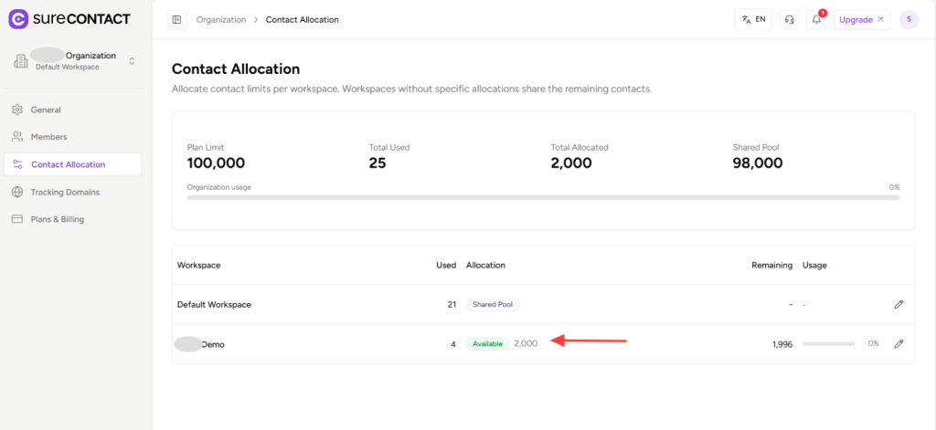 Workspace-Level Contact Allocation in SureContact copy of zight 2026 2 19 at 12.53.03 pm