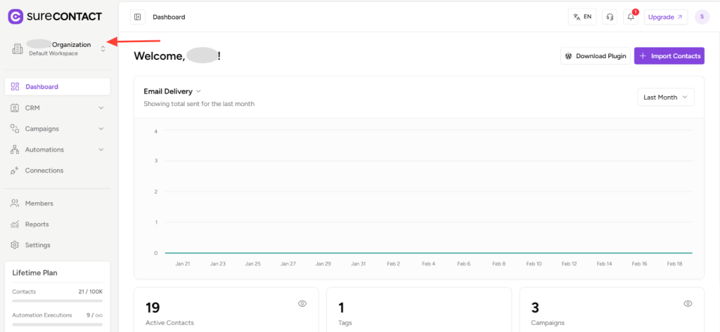 Workspace-Level Timezone Settings in SureContact copy of zight 2026 2 19 at 2.39.44 pm