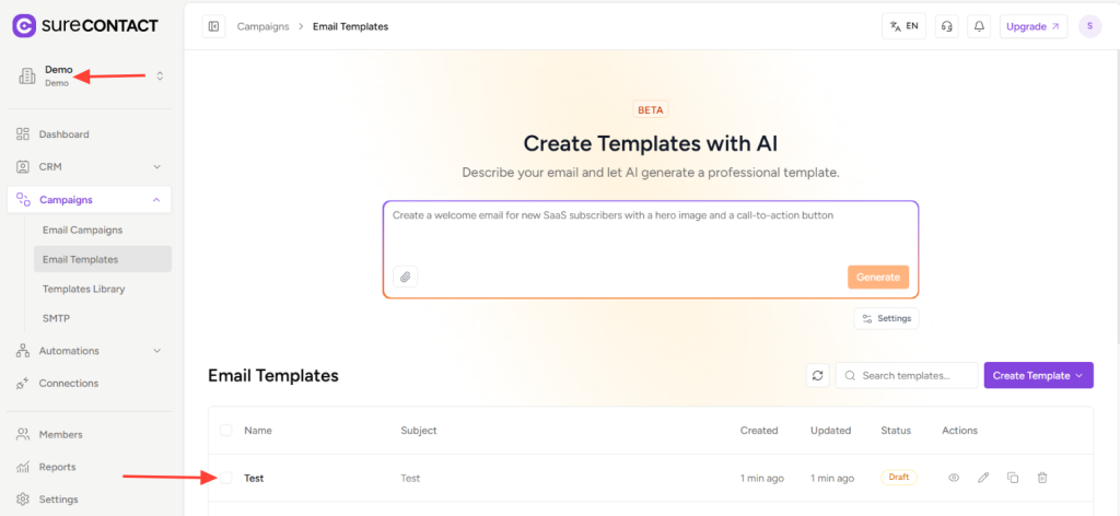 How to Share Email Templates in SureContact copy of zight 2026 2 19 at 7.17.58 pm