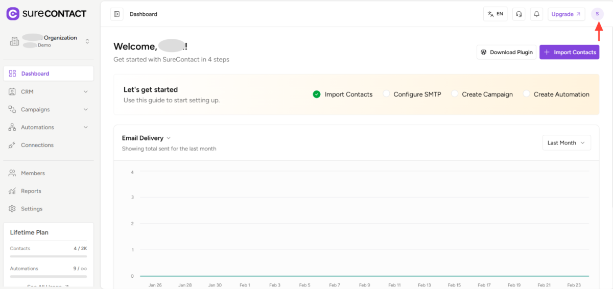 How to Add a Custom Tracking Domain in a Workspace in SureContact copy of zight 2026 2 24 at 2.34.13 pm