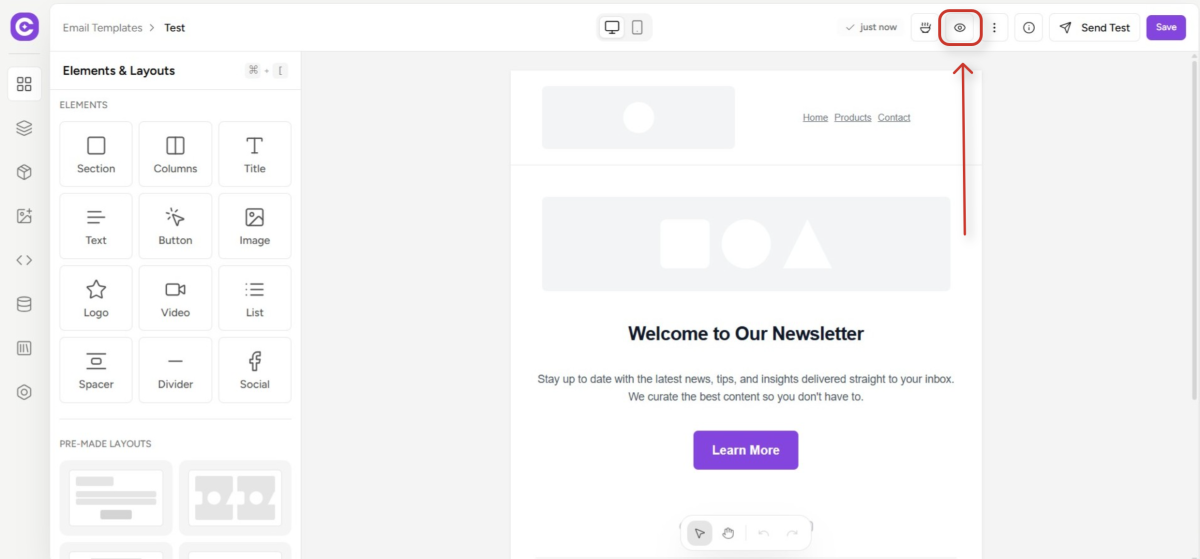 Reusable Email Templates Guide email template design interface