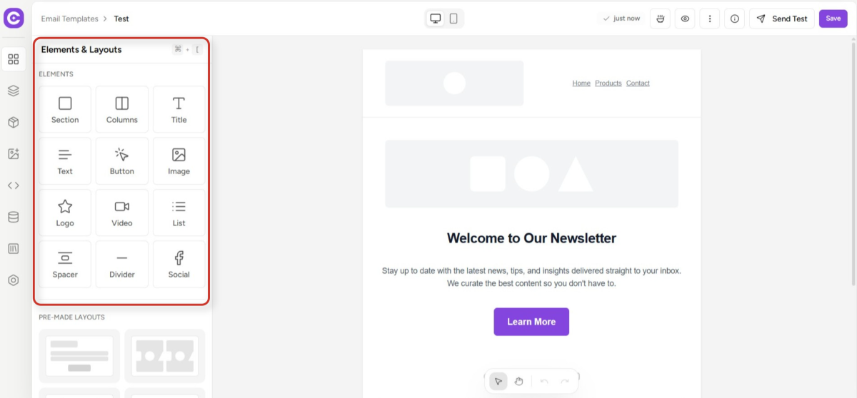 Reusable Email Templates Guide email template editor interface (1)