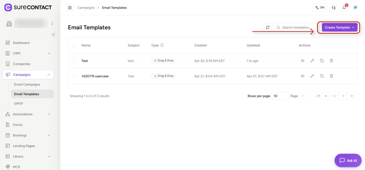 Reusable Email Templates Guide email templates management dashboard