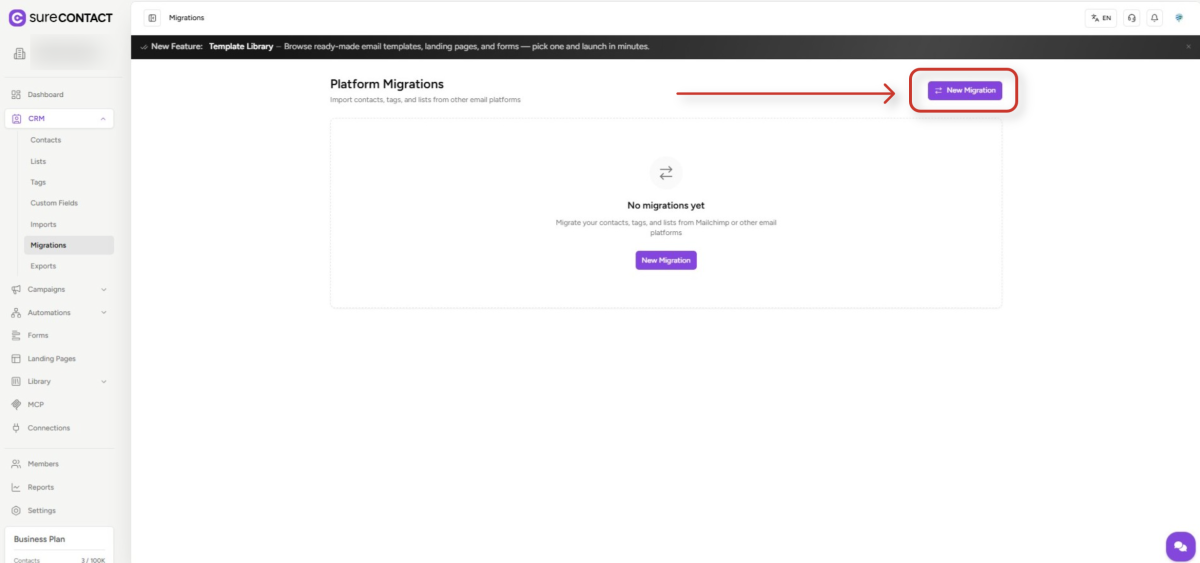 SureContact One-Click Migration Guide surecontact platform migrations interface
