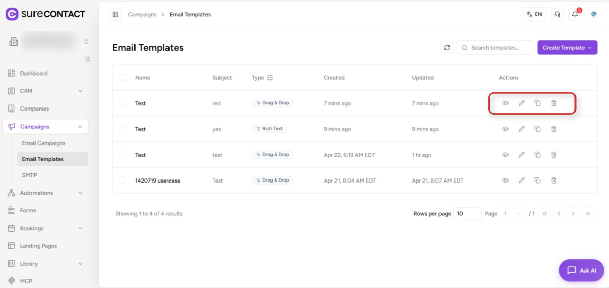 Reusable Email Templates Guide surecontact email templates dashboard