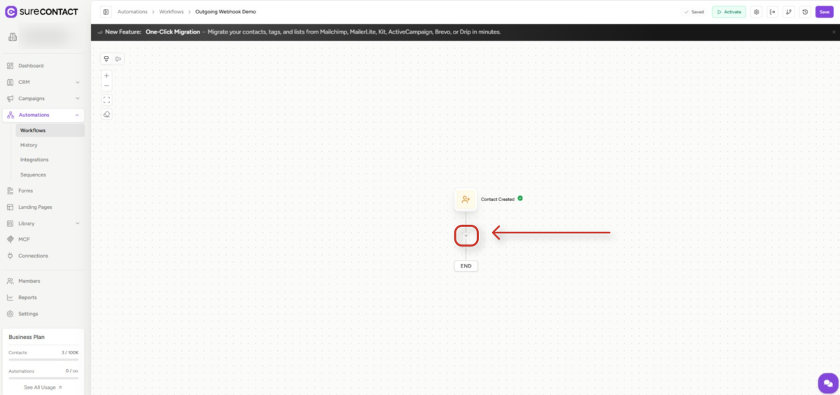 surecontact automation workflow interface
