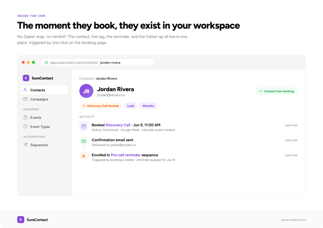 Best Calendly Alternative in 2026: Booking That Lives Inside Your CRM CRM contact booking details