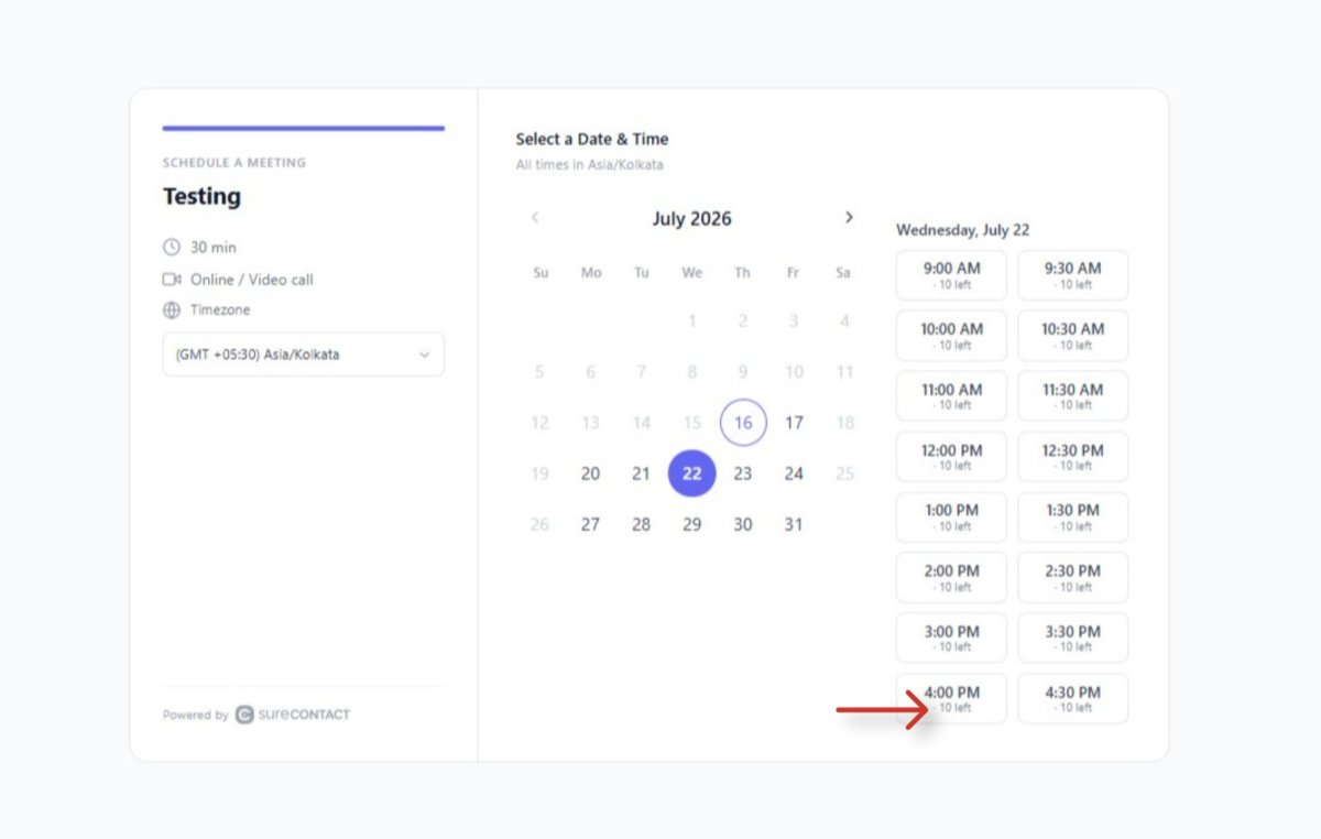 Group Booking User Flow Documentation meeting scheduling interface